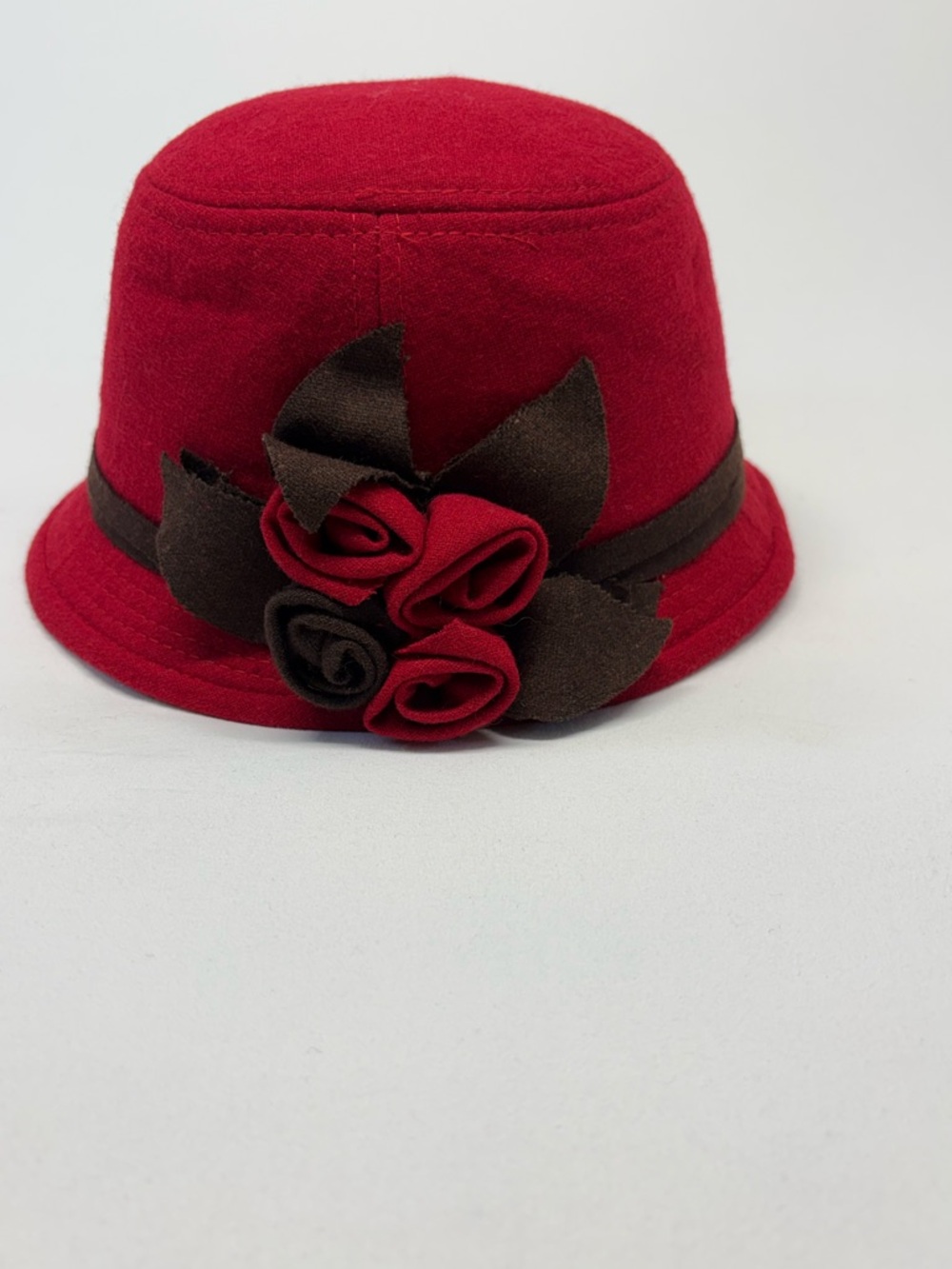 Vintage-Style Wool Blend Rose Cloche